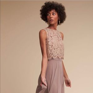 BHLDN Jenny Yoo Cleo Top in Mink Grey